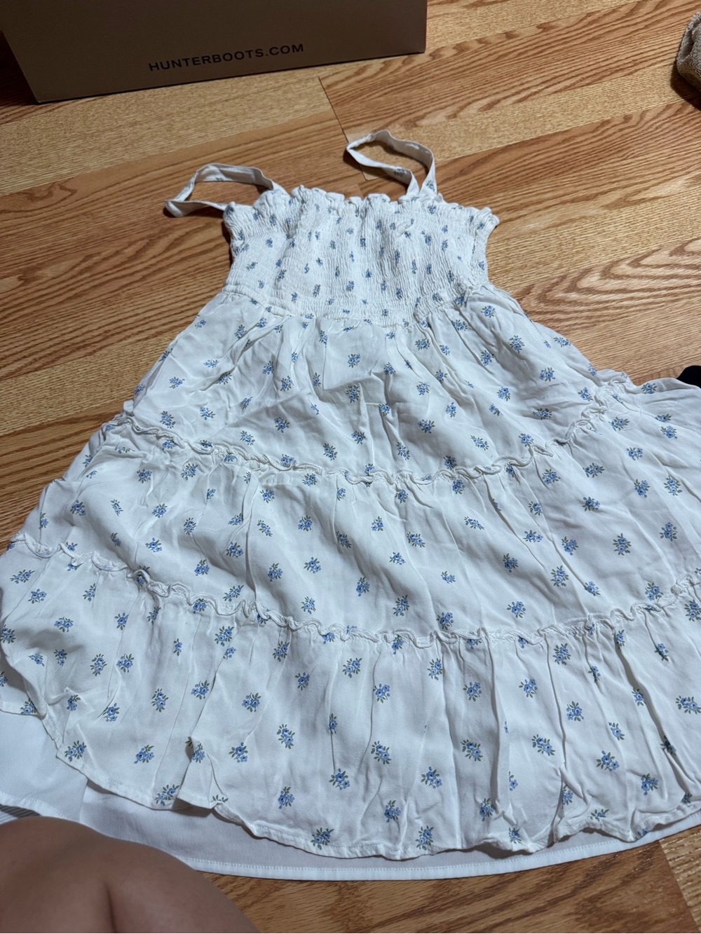 Hollister White Sundress with Light Blue Floral Print